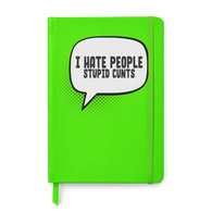 Hate People Speech Bubble Leather Style Notebook